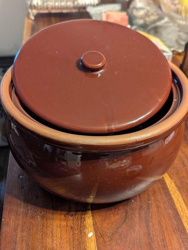 Brown Ceramic Bead Pot