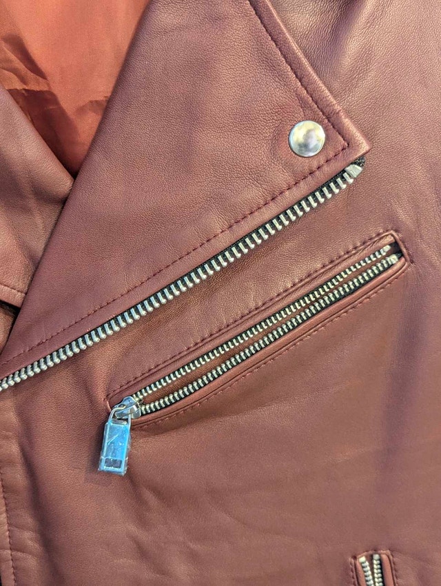 Genuine Leather Jacket - Vintage Brown/Burgundy - XL - photo 4