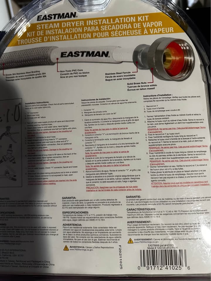 Eastman Universal Steam Dryer Installation Kit 6 ft - photo 2