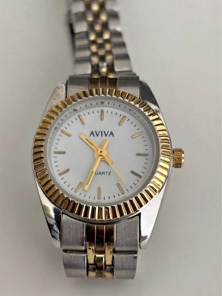 Aviva Gold and Silver Tone Quartz Watch for Women