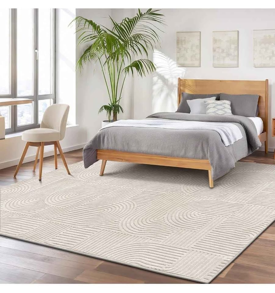8x10ft Beige Area Rug for Living Room - photo 2