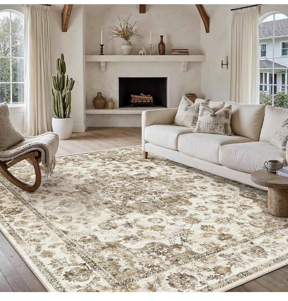 9x12 Washable Area Rug - Brown Neutral