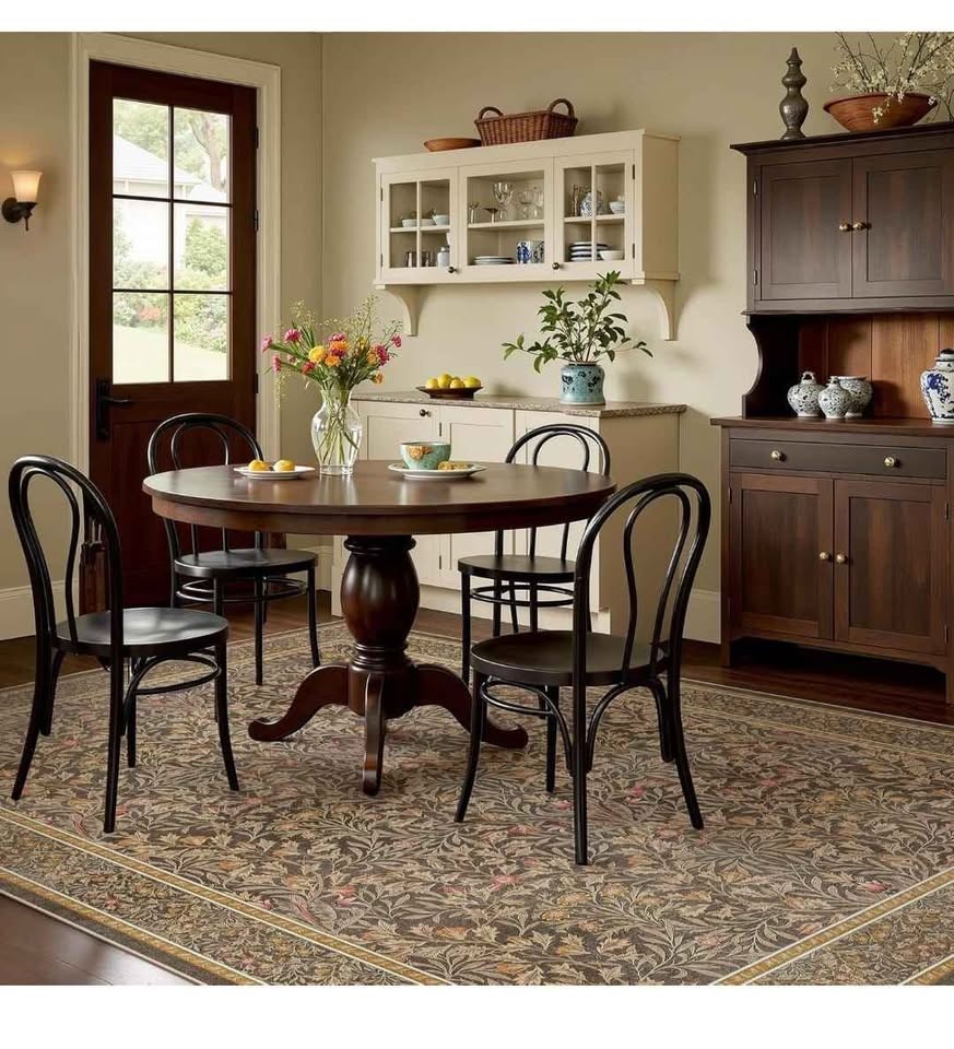 Floral Washable 5x7 Rug - Gold Brown Boho Area Rug - photo 4