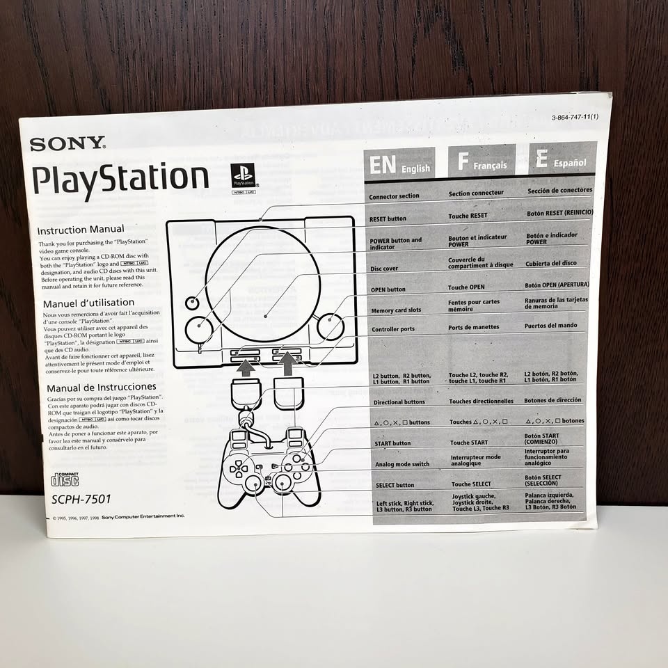 FREE Vintage Playstation 1 Manual