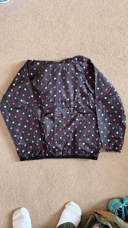 K-Way Polka Dot Jacket & Pink Rain Pants Set 8Y - photo 2
