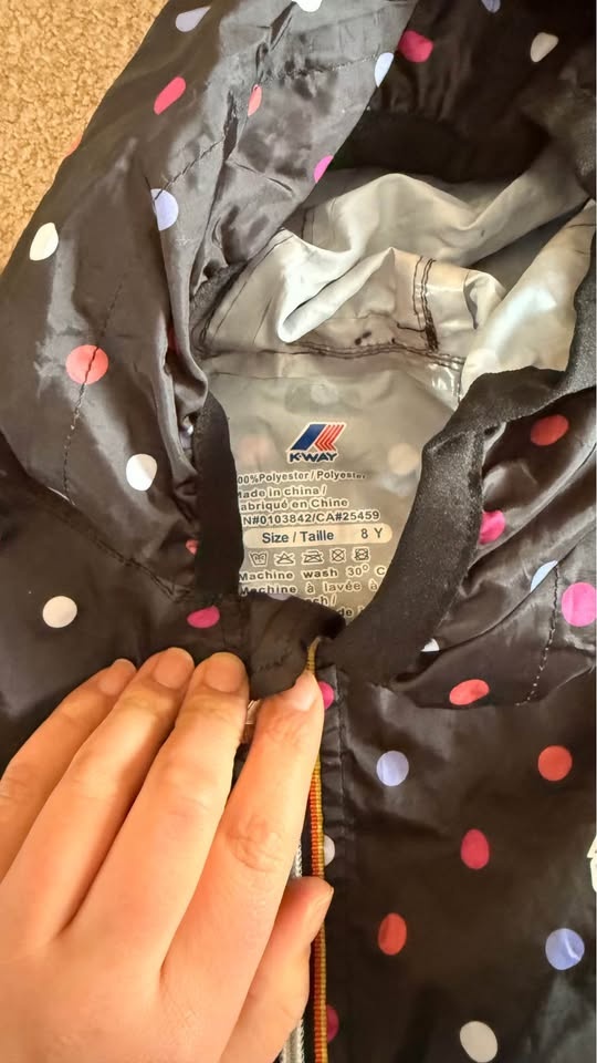 K-Way Polka Dot Jacket & Pink Rain Pants Set 8Y - photo 3