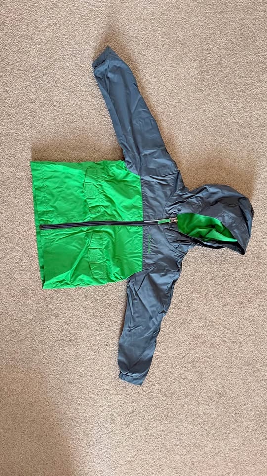 Columbia 4T Toddler Green Gray Rain Jacket Hooded