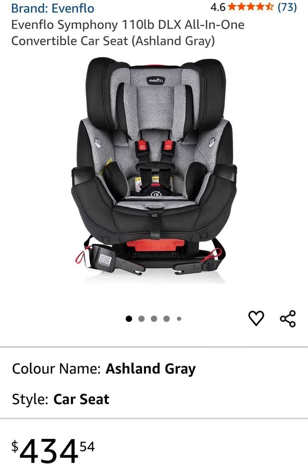 Evenflo Symphony DLX All-In-One Convertible Car Seat
