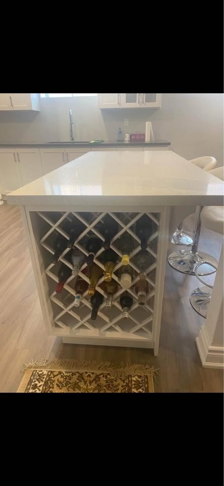 Solid Wood Island with Wine Rack - photo 3