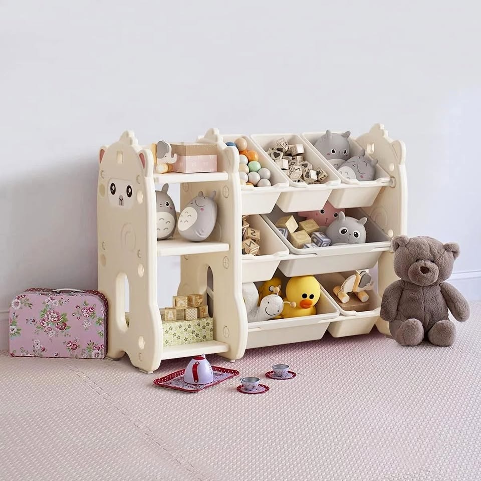 New Kids Toy Organizer with Shelf - 7 Bins & Bookshelf