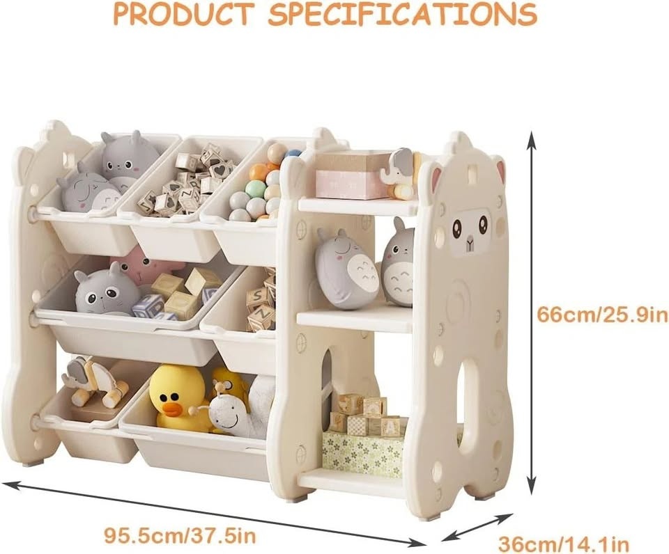 New Kids Toy Organizer with Shelf - 7 Bins & Bookshelf - photo 4