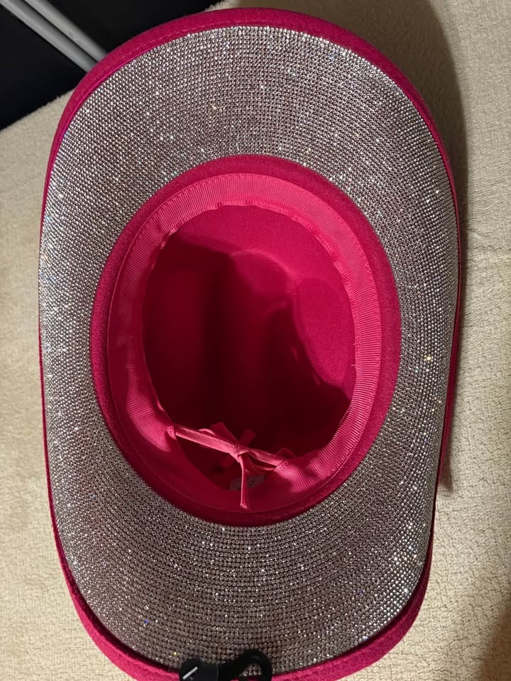 Hot Pink CC Beanie Rhinestone Cowboy Hat - NEW w/ Tags - photo 3