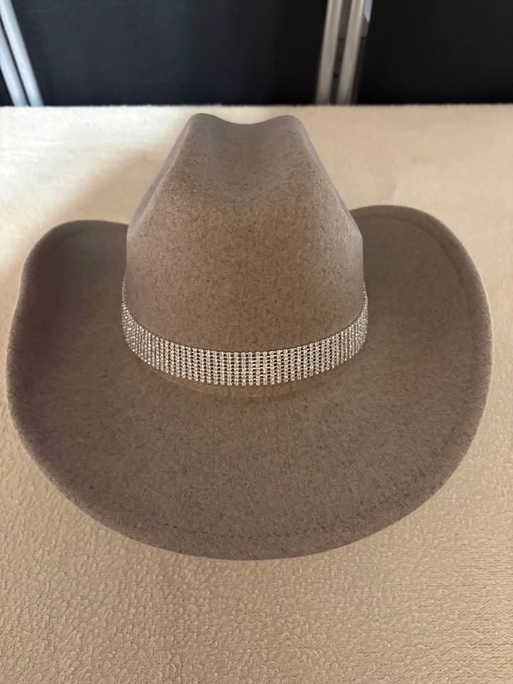 NEW Taupe Felt Rhinestone Cowboy Hat - NE Martindale - photo 3