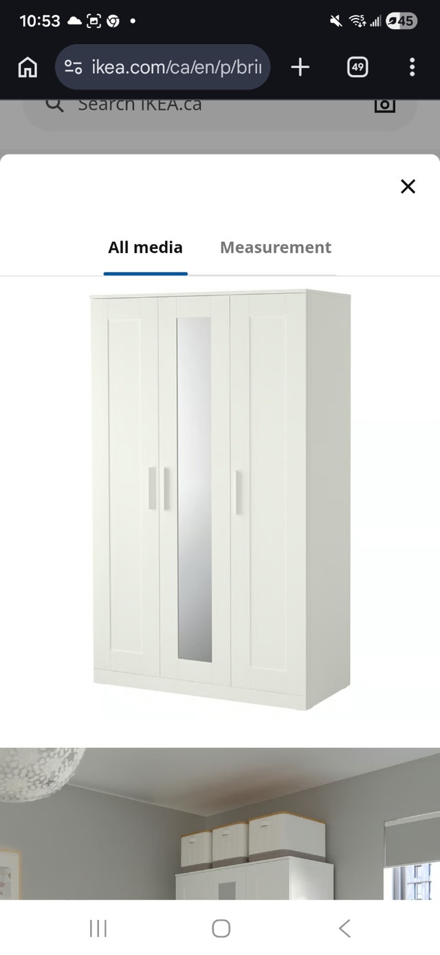 White wardrobe storage - Wardrobe with 3 doors, white