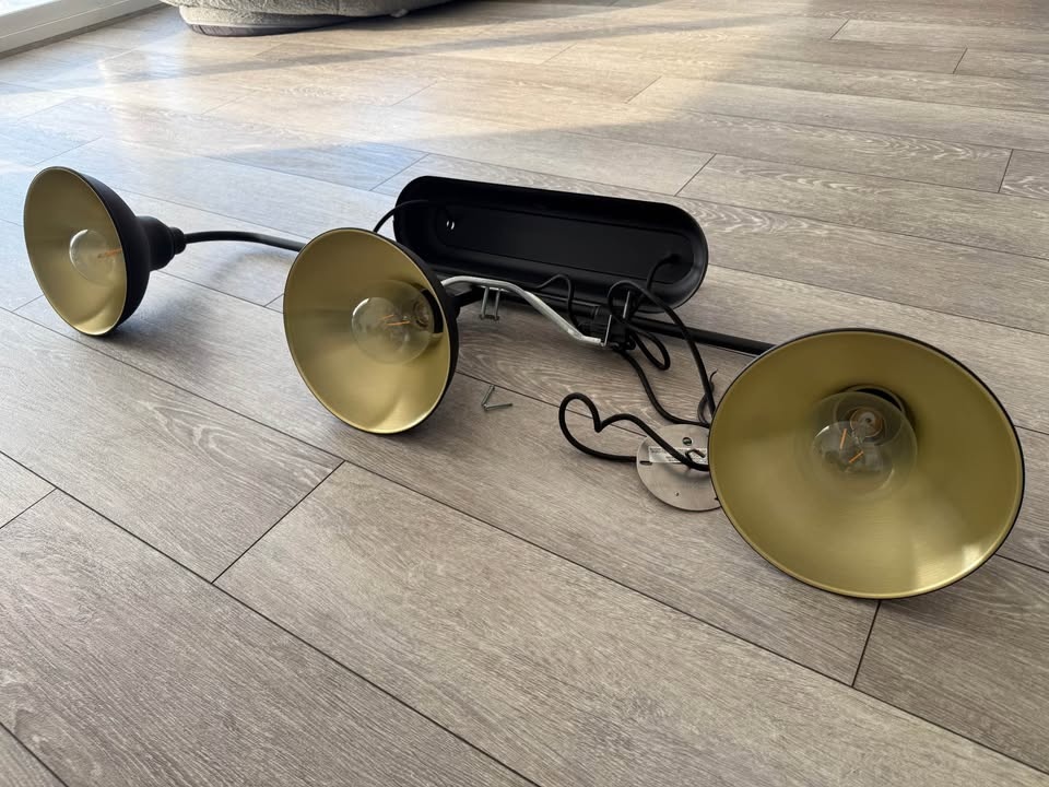 IKEA AGUNNARYD 3-Light Pendant Lamp - Black (Bulbs Included) - photo 2