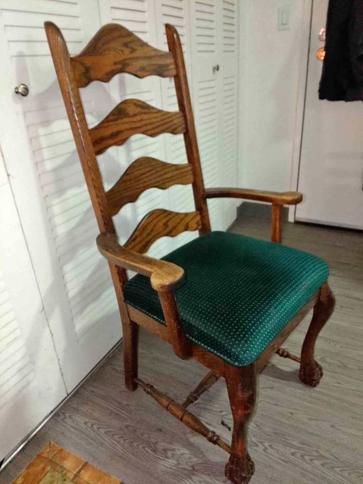 Vintage Armchair + Guest Seat - Ethan Allen Oak