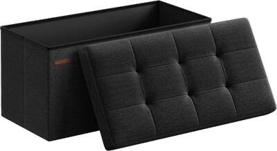 SONGMICS HOME Foldable Storage Ottoman Foot Rest
