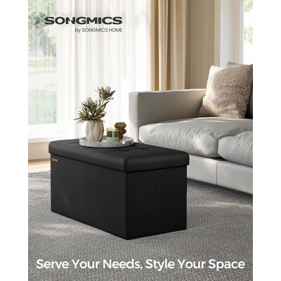 SONGMICS HOME Foldable Storage Ottoman Foot Rest - photo 2