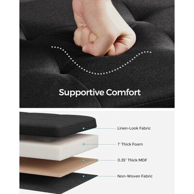 SONGMICS HOME Foldable Storage Ottoman Foot Rest - photo 3