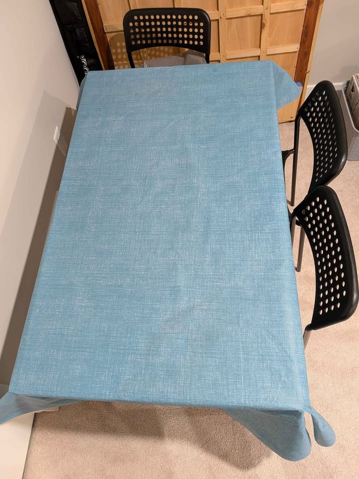 Black Table with 4 Chairs - includes Tablecloth! (Moving Sale) - photo 2