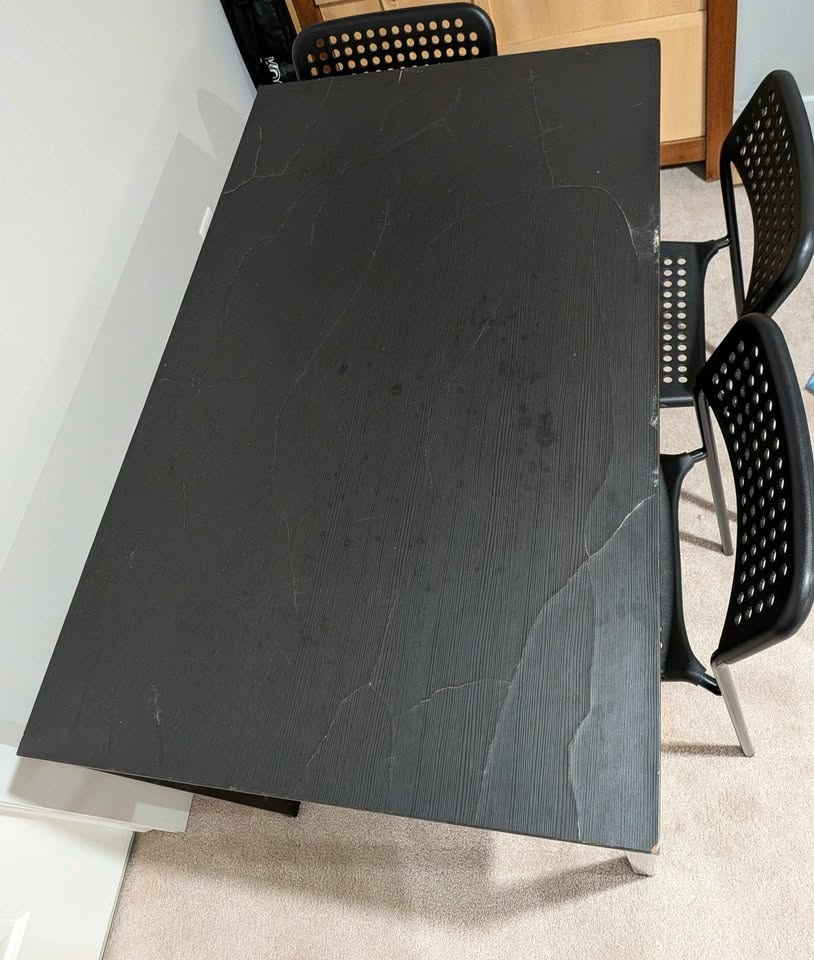 Black Table with 4 Chairs - includes Tablecloth! (Moving Sale) - photo 3