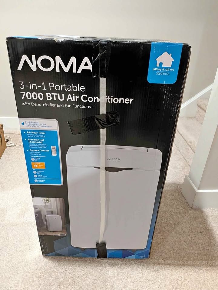 NOMA 3-in-1 Portable Air Conditioner - 7000 BTU + 40 Pint Dehumi