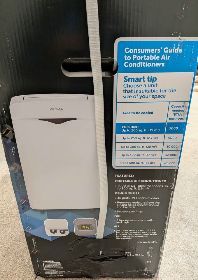 NOMA 3-in-1 Portable Air Conditioner - 7000 BTU + 40 Pint Dehumi - photo 2
