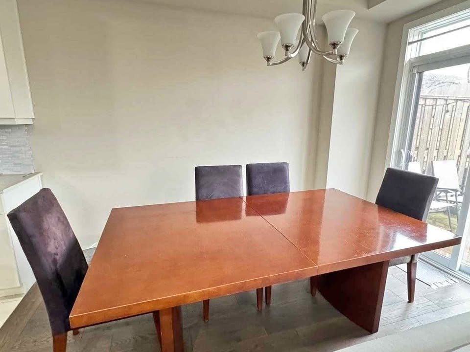 Solid Wood Dining Set (Table + 4 Chairs)