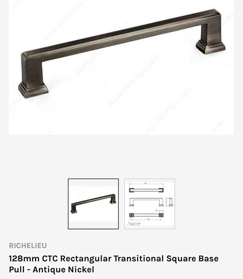 30 x Richelieu 128mm Cabinet Pulls - Antique Nickel