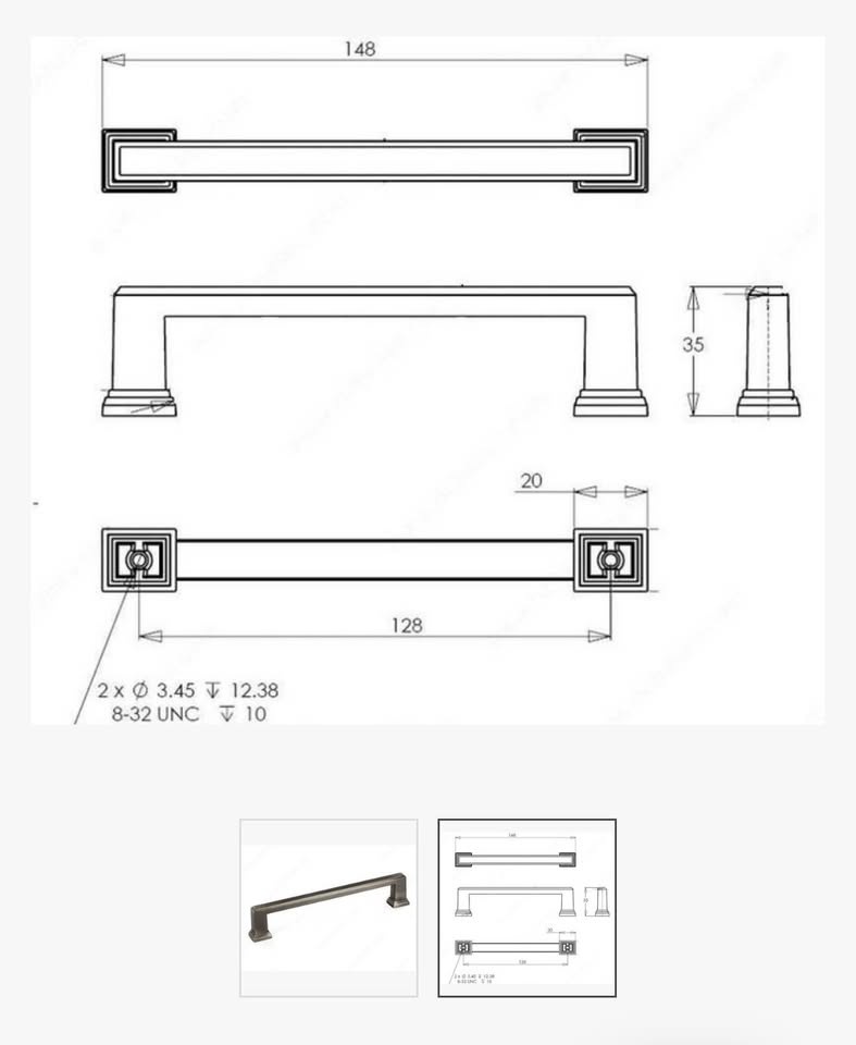30 x Richelieu 128mm Cabinet Pulls - Antique Nickel - photo 2