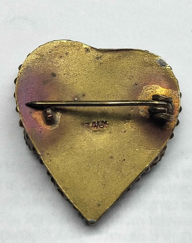 Vintage Millefiori Glass Heart Brooch Italian Micro Mosaic - photo 5