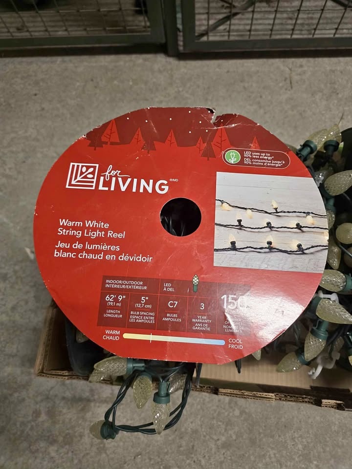 For Living Warm White LED C7 String Lights - 62ft Reel