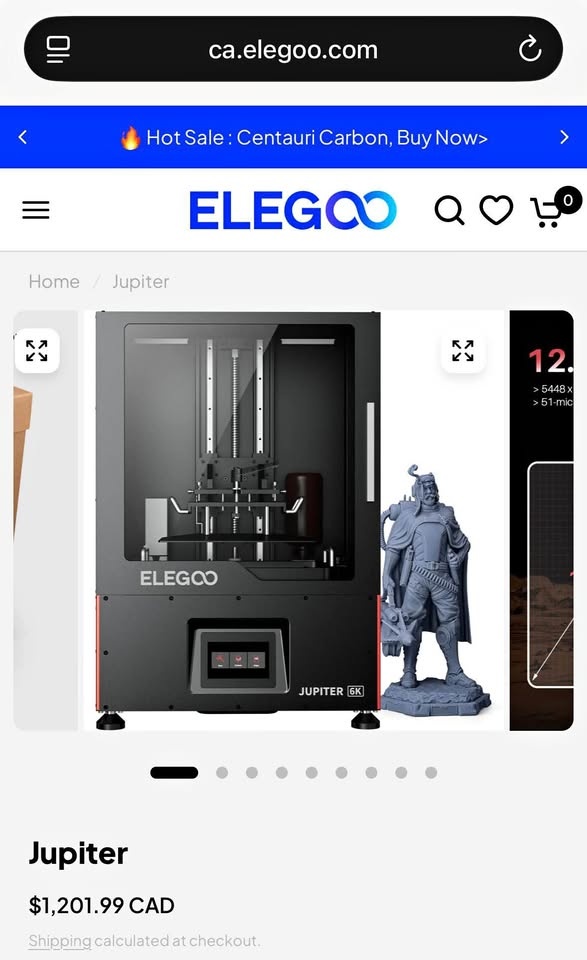Elegoo Jupiter XL Large Resin 3D Printer