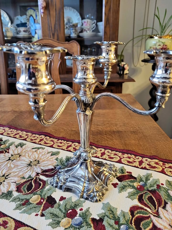 Vintage 5 Arm Coronet Plate Candelabra