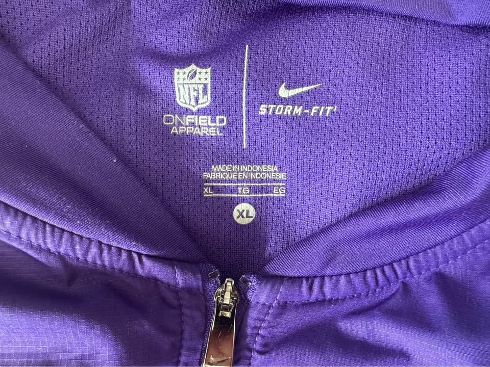 Men's NIKE NFL Minnesota Vikings Sideline 1/4 Zip Jacket XL - photo 3