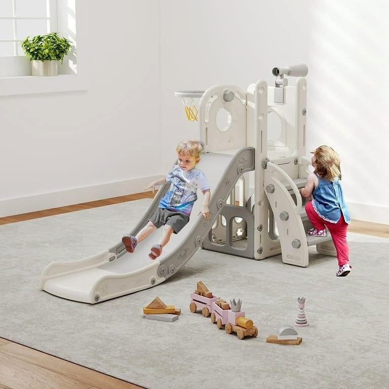 New 7-in-1 Toddler Slide Playset - Indoor/Outdoor Playground