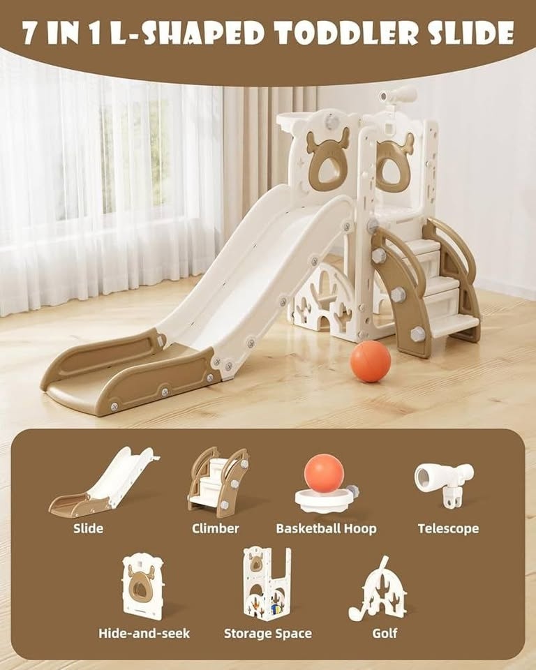 New 7-in-1 Toddler Slide Playset - Indoor/Outdoor Playground - photo 5