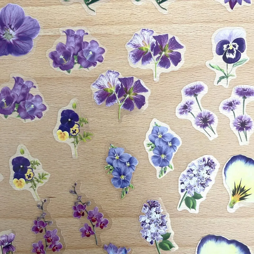 Pack of 50 Small Journal Orchids Transparent Stickers 🥕 image indicator(2)