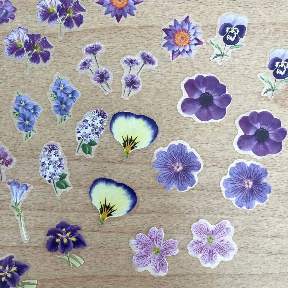 Pack of 50 Small Journal Orchids Transparent Stickers 🥕 image indicator(3)