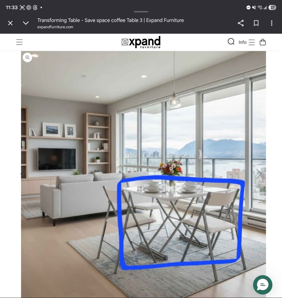 Expandable Convertible Coffee/Dining Table – Paid $1000+ - photo 2