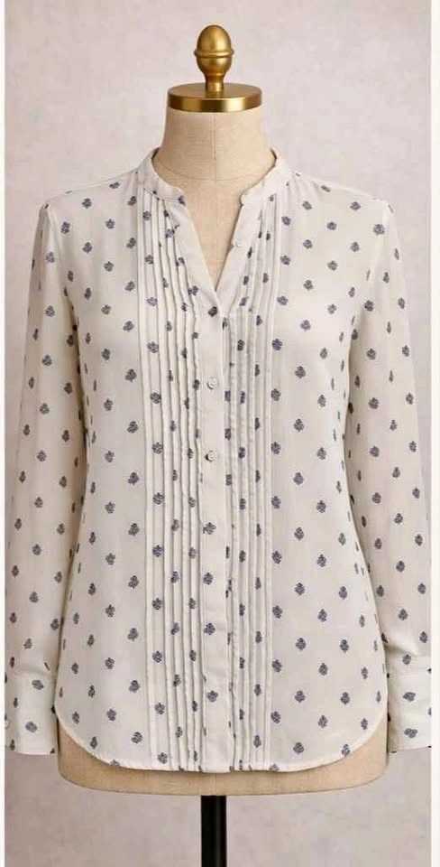 H&M White Floral Blouse - Size S/4