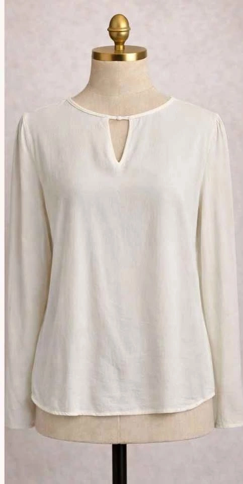 Mango Ivory V-Neck Blouse