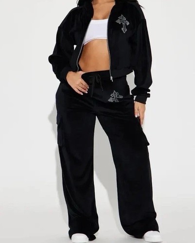 Women's Black Tracksuit Set - Large