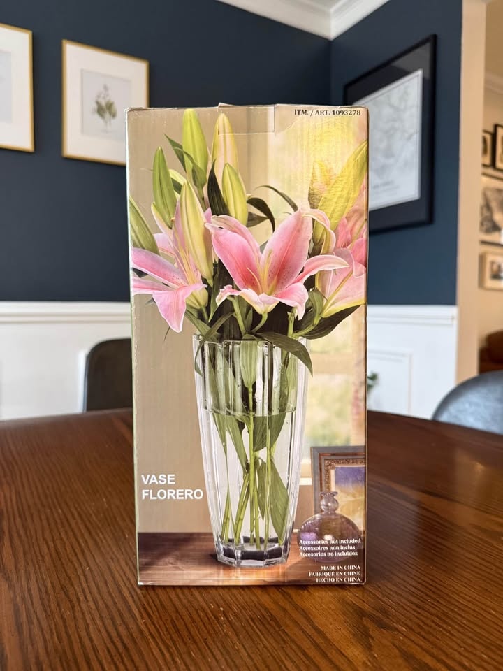 Brand New Crystal Flower Vase – 12” Decorative Glass Vase (In Bo - photo 2
