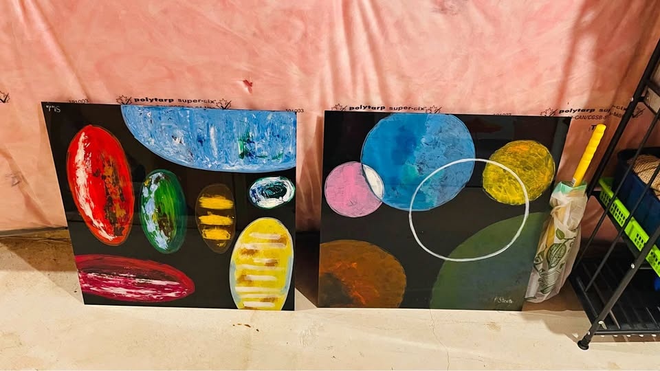 2 Paintings on Hard Plastic