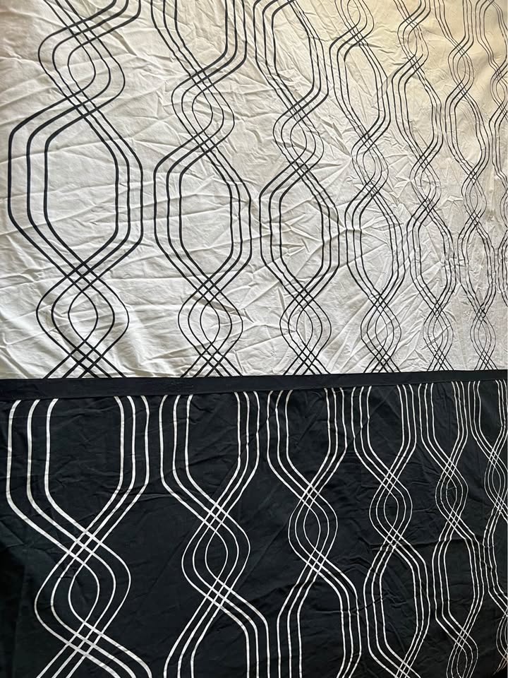 King Size Duvet Cover Black and White Pattern 100% Cotton - photo 2