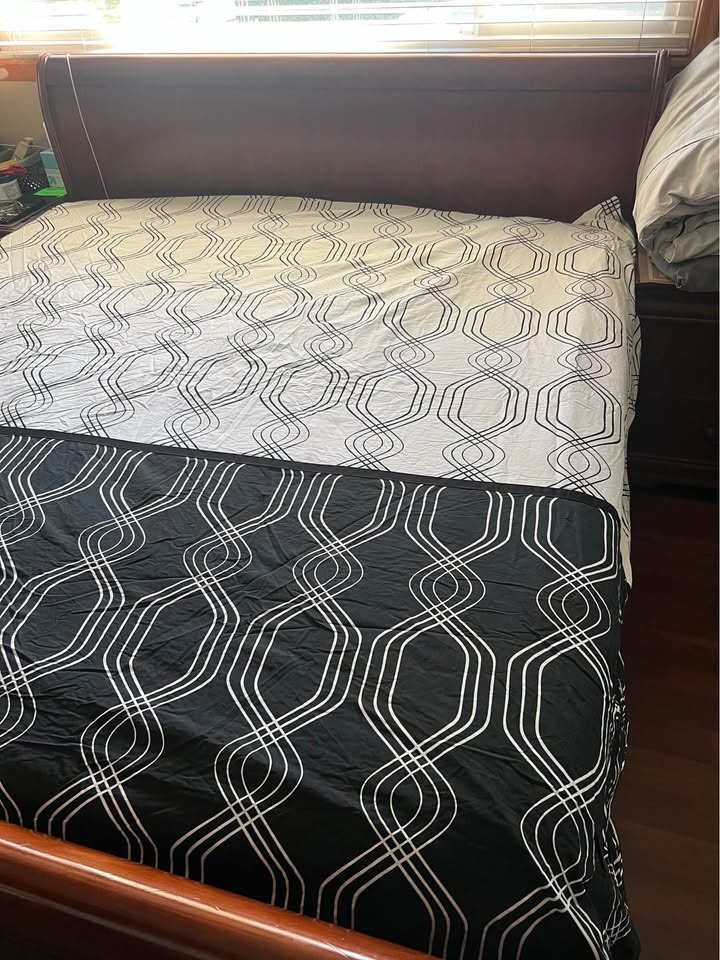 King Size Duvet Cover Black and White Pattern 100% Cotton - photo 3