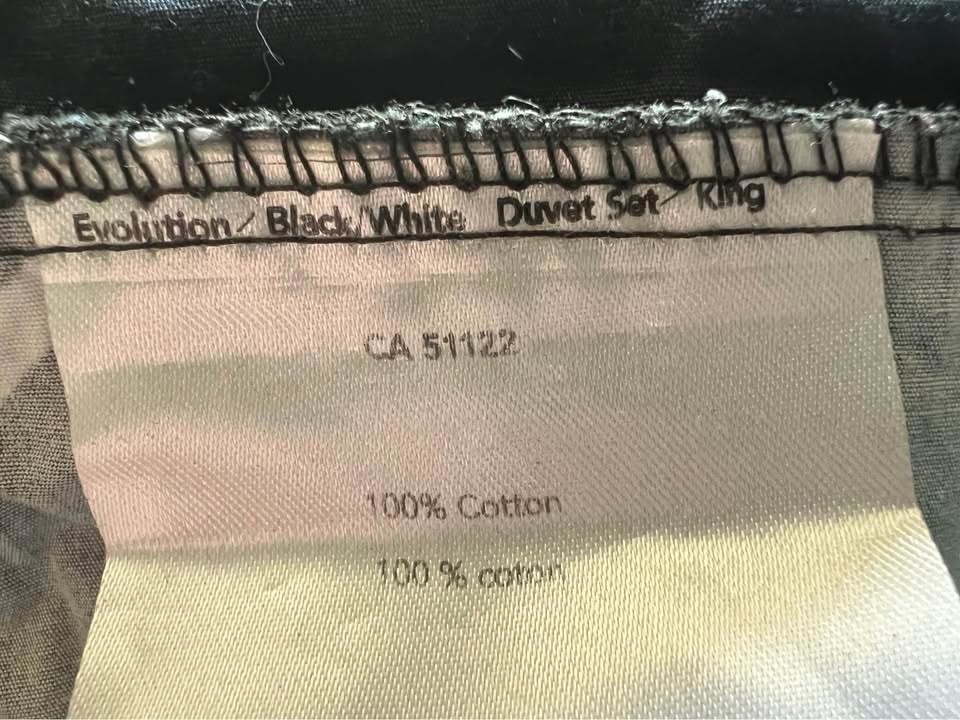 King Size Duvet Cover Black and White Pattern 100% Cotton - photo 5