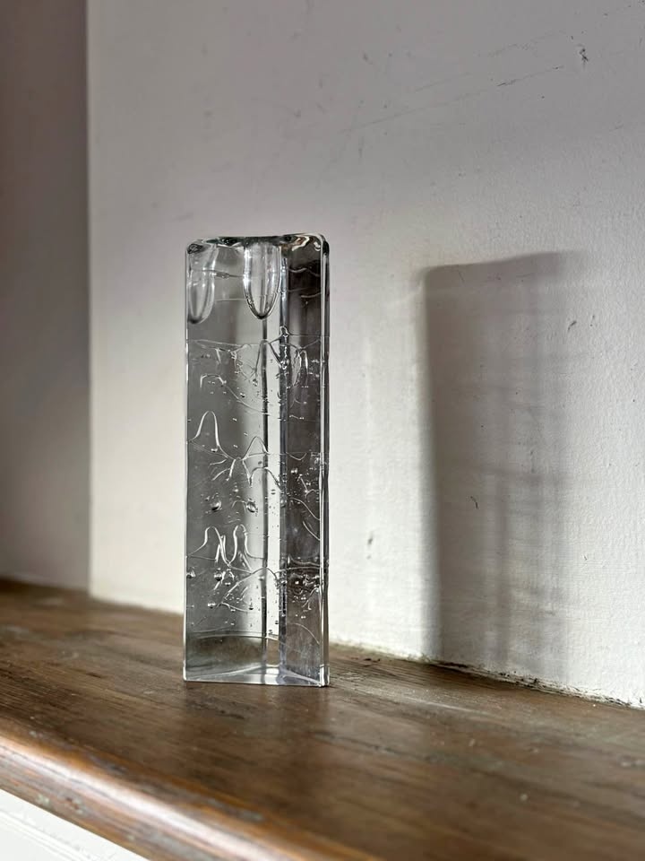 Iittala Arkipelago Tall Triangle Glass Candle Holder 8.5"