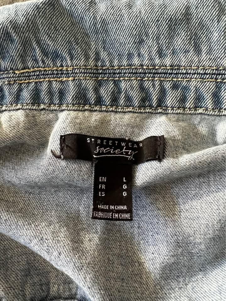 Streetwear Society Crop Jean Jacket - Women's L - photo 4